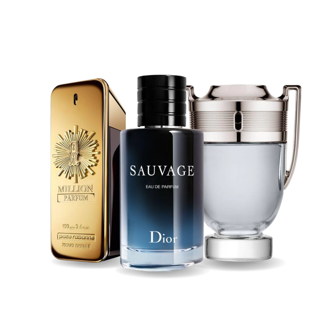 Combinazione di 3 fragranze ONE MILLION, SAUVAGE e INVICTUS 100 ml
